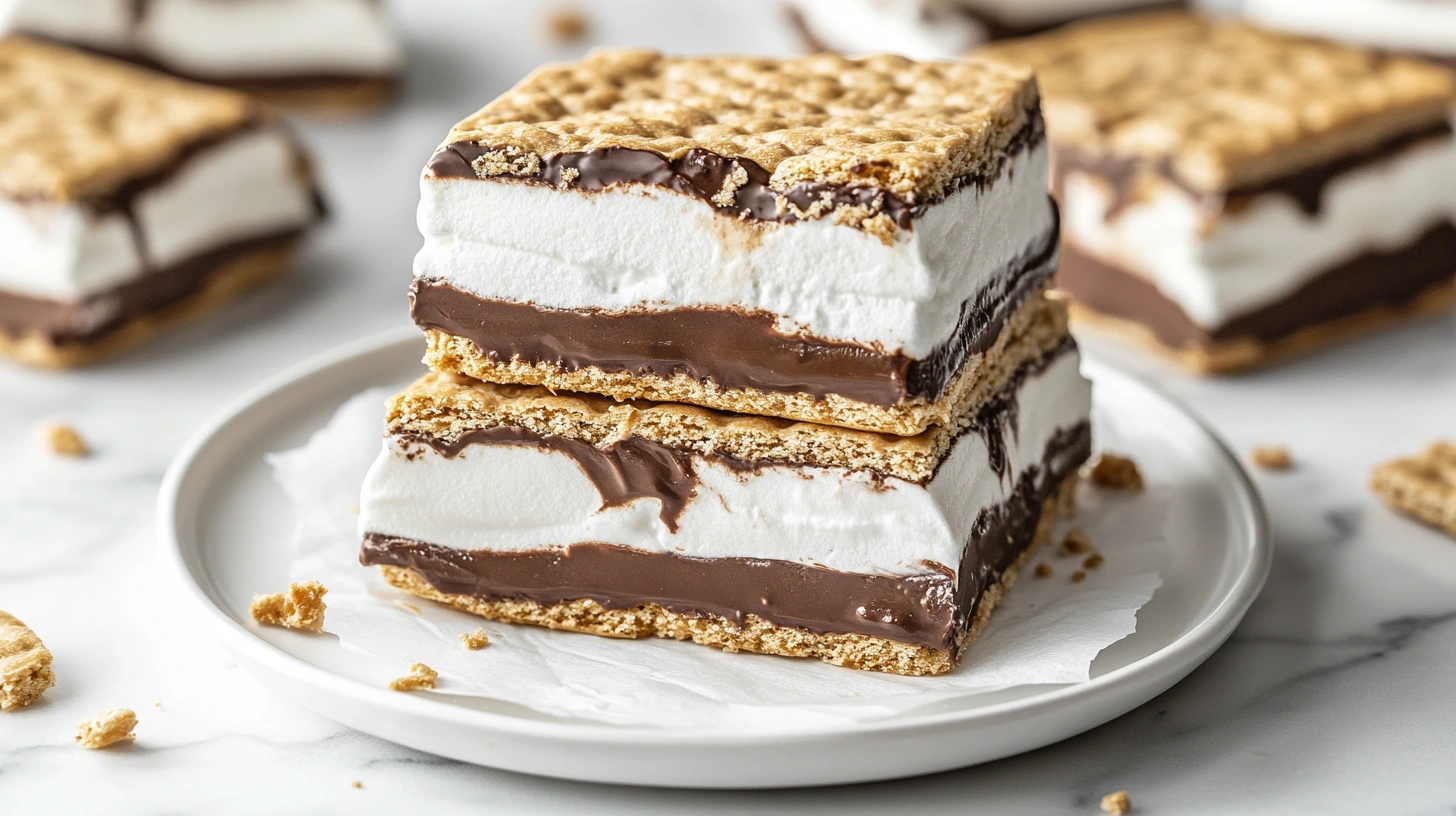 Frozen S’mores with Chocolate and Marshmallow Layers