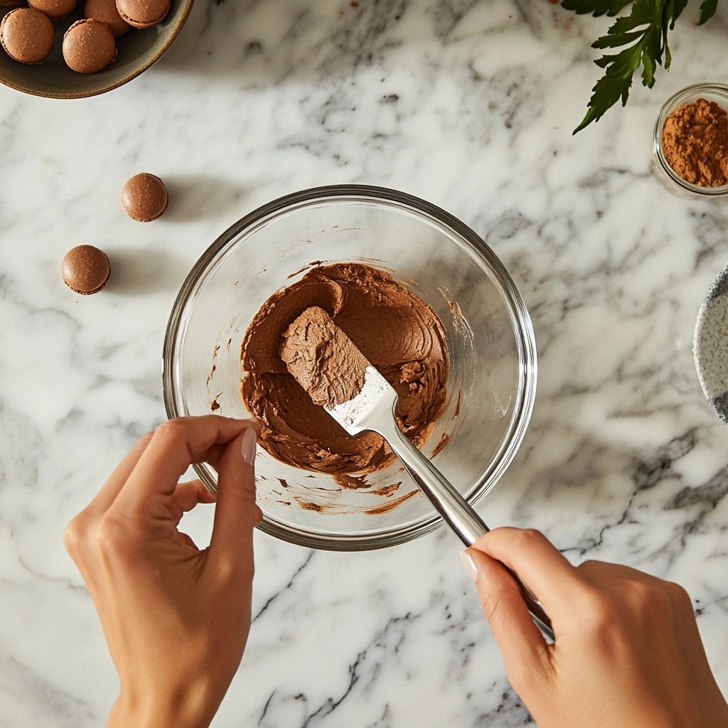Dark Chocolate Raspberry Macarons1